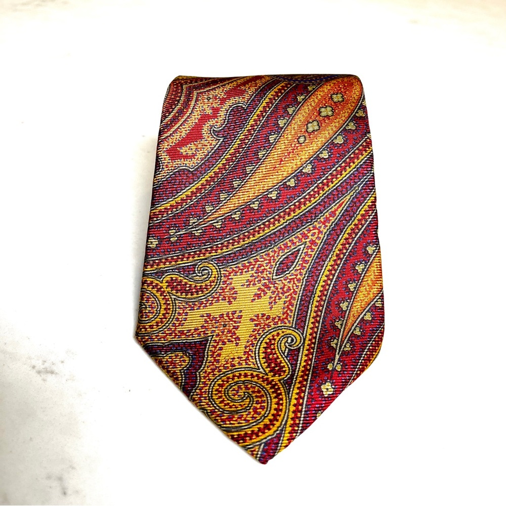 Etro Paisley Red and Gold Men's Tie